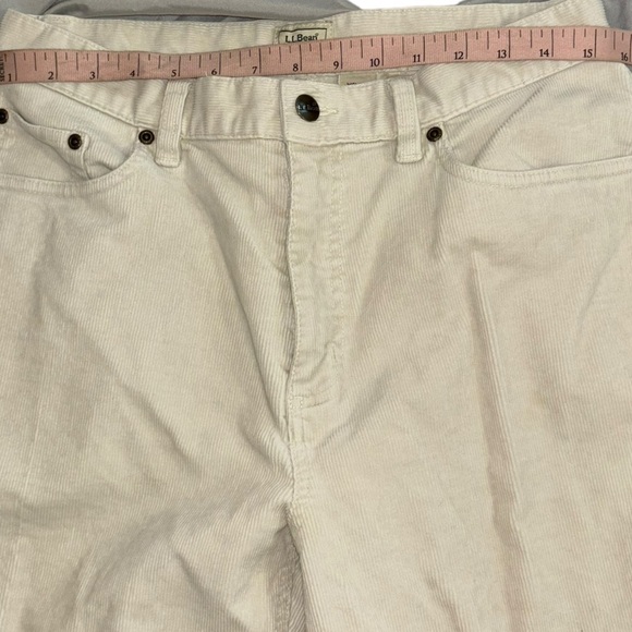 L. L. Bean Corduroy Cream Pants Women’s 12 Tall Casual Office Cowgirl Classic - Picture 10 of 13